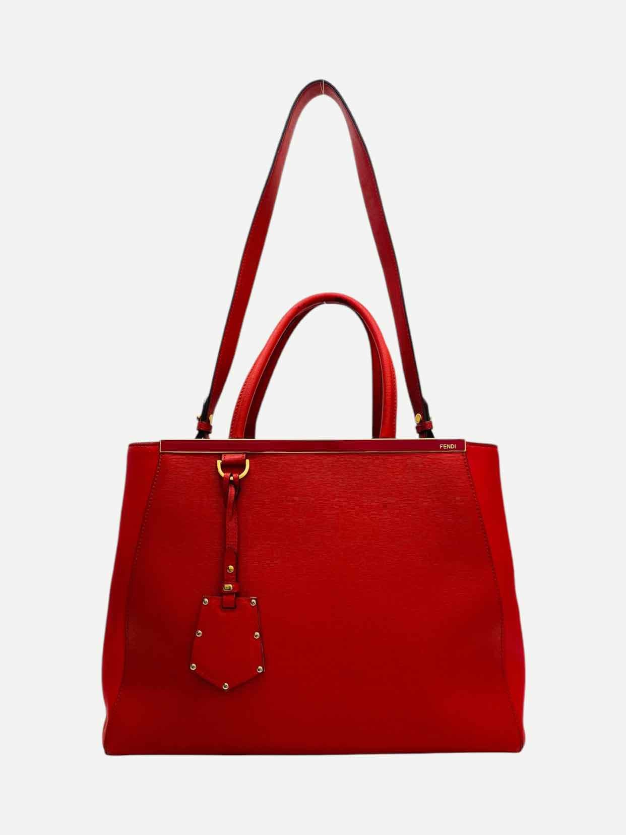 Fendi 2Jours Leather Saffiano Red Handbag