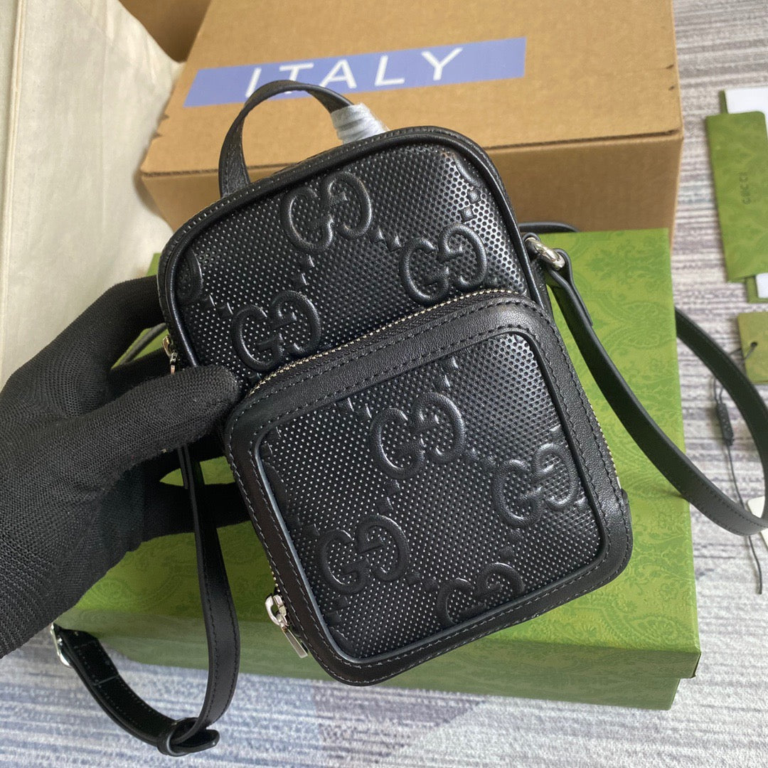 gg Embossed gg Embossed Men Black Mini Travel Bag