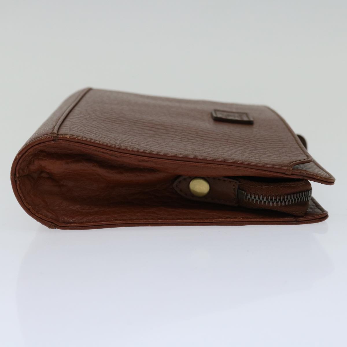 Burberry Luxury ss Clutch Bag Auth Bs12180 Leather Brown