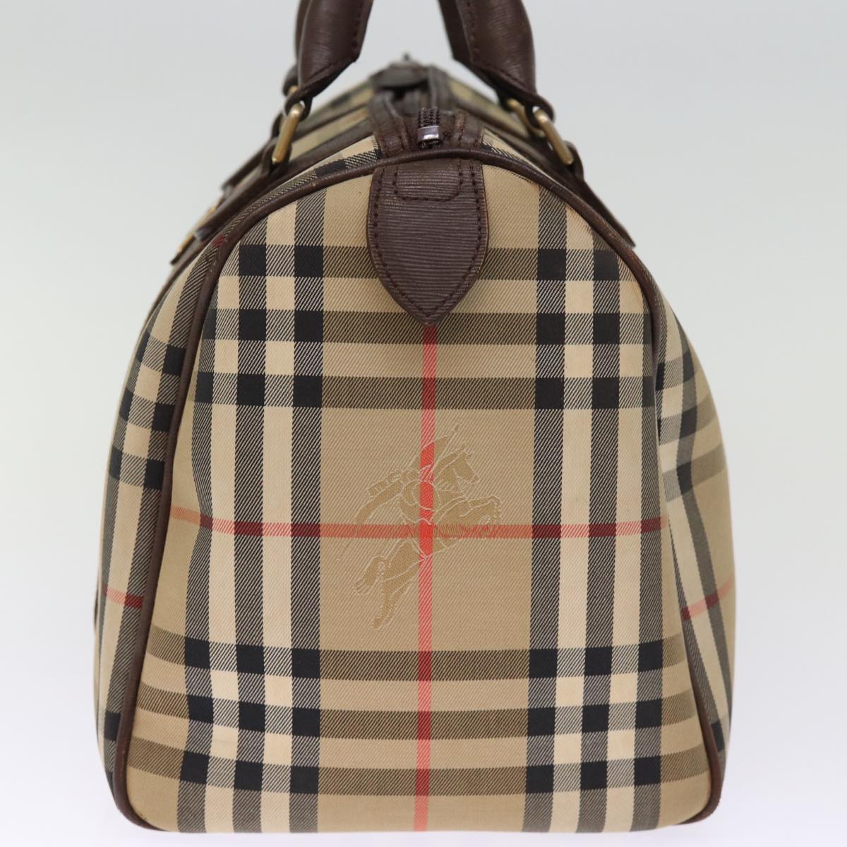 Burberry Luxury ss Nova Check Boston Bag Auth Bs14694 Canvas Beige Travel Bag