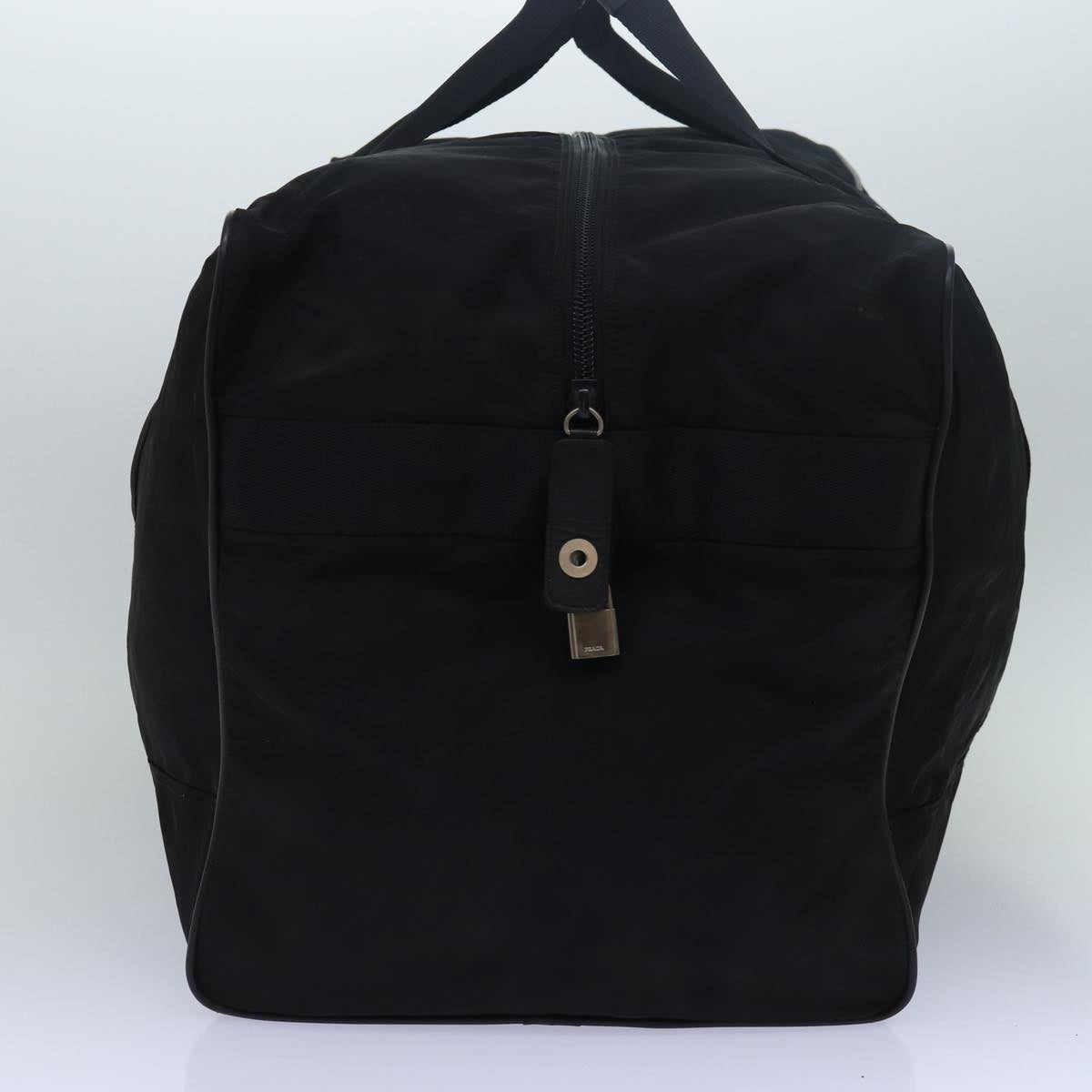 Prada Boston Bag Enamel 2Way Auth Black Travel Bag