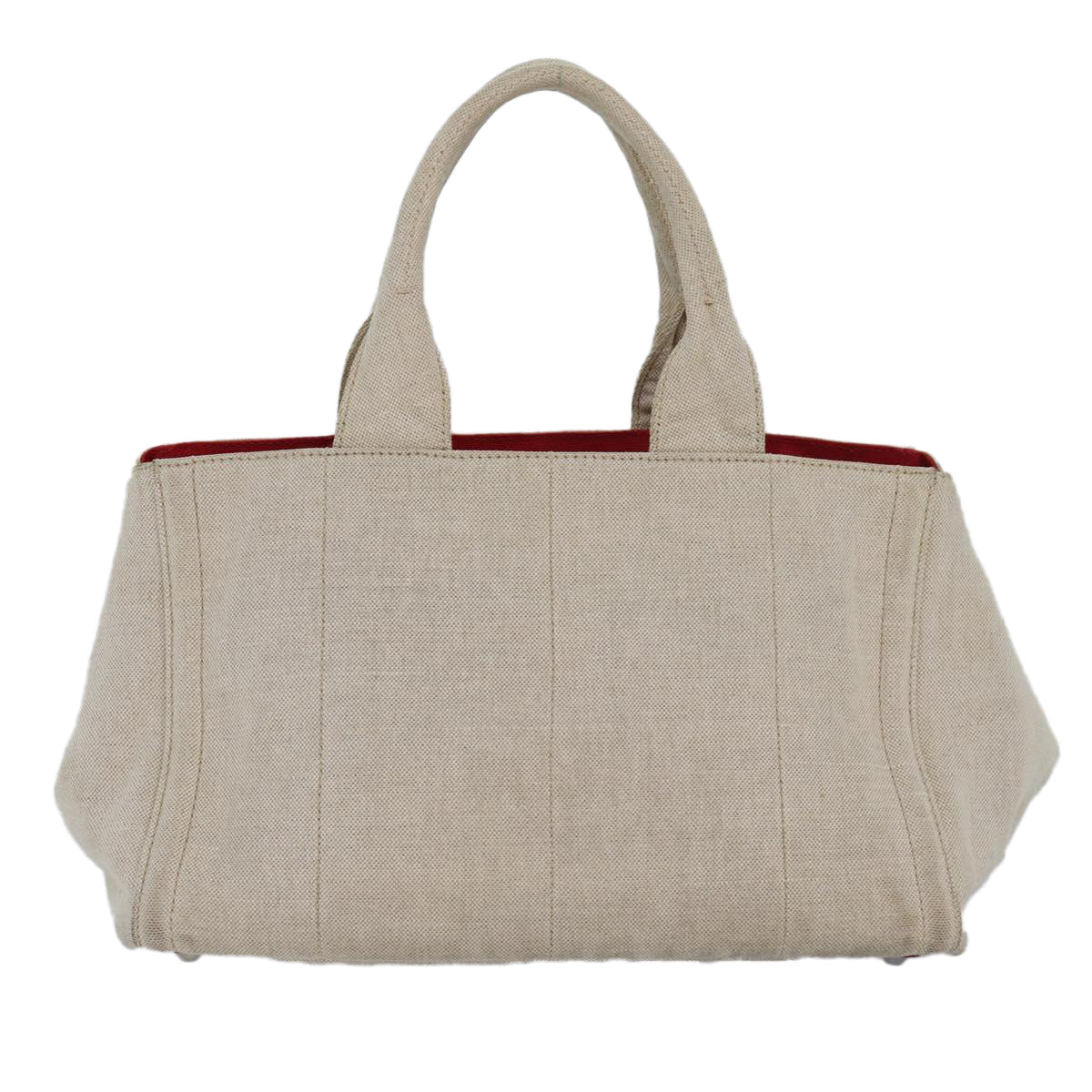 Prada Canapa Mm Hand Bag Auth Canvas Beige Travel Bag Beige Auth Bs16126