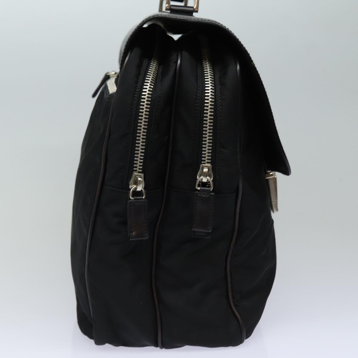 Prada Hand Bag Auth Nylon Black Travel Bag Black Auth Bs16367