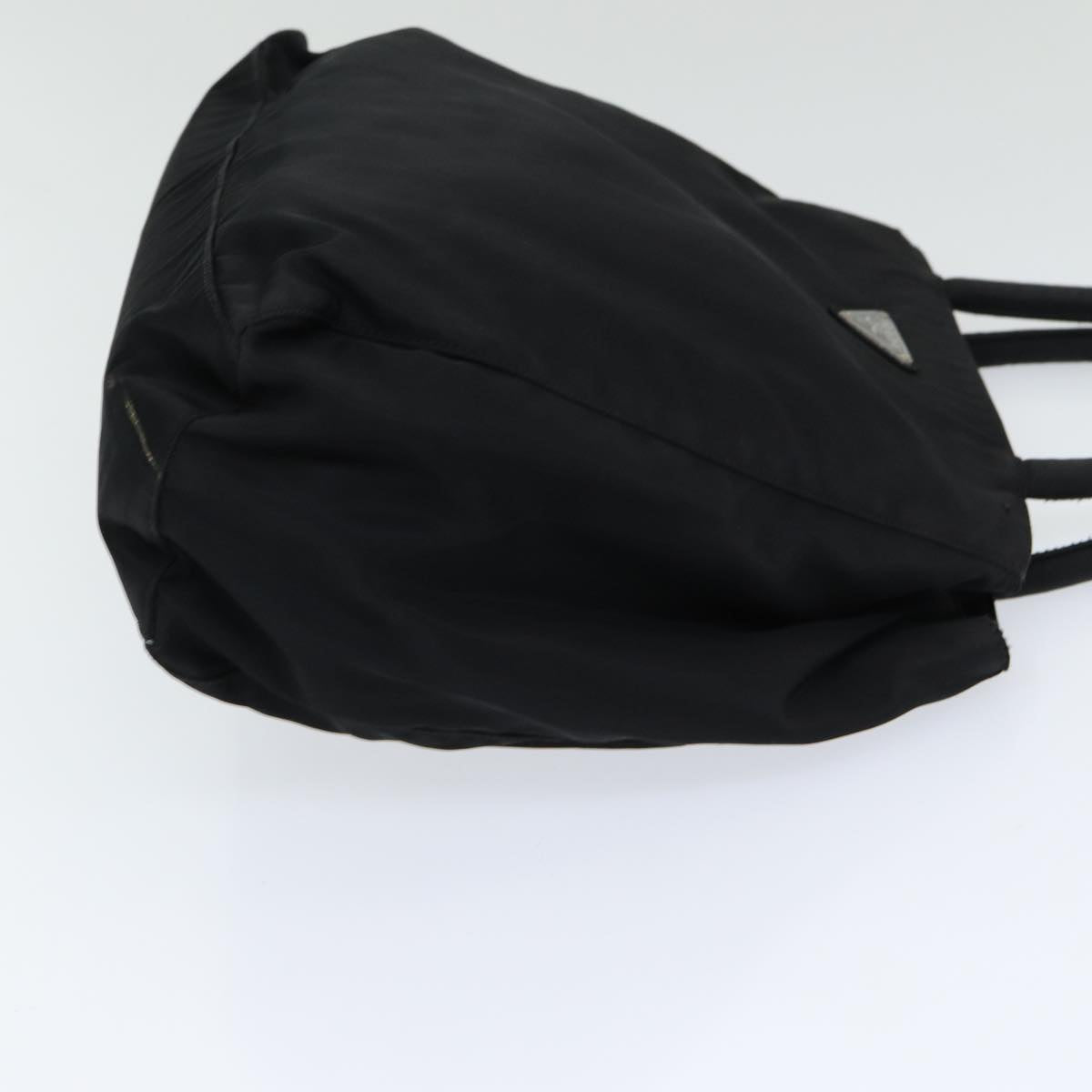Prada Hand Bag Auth Nylon Black Silver Travel Bag Silver Auth Bs16538
