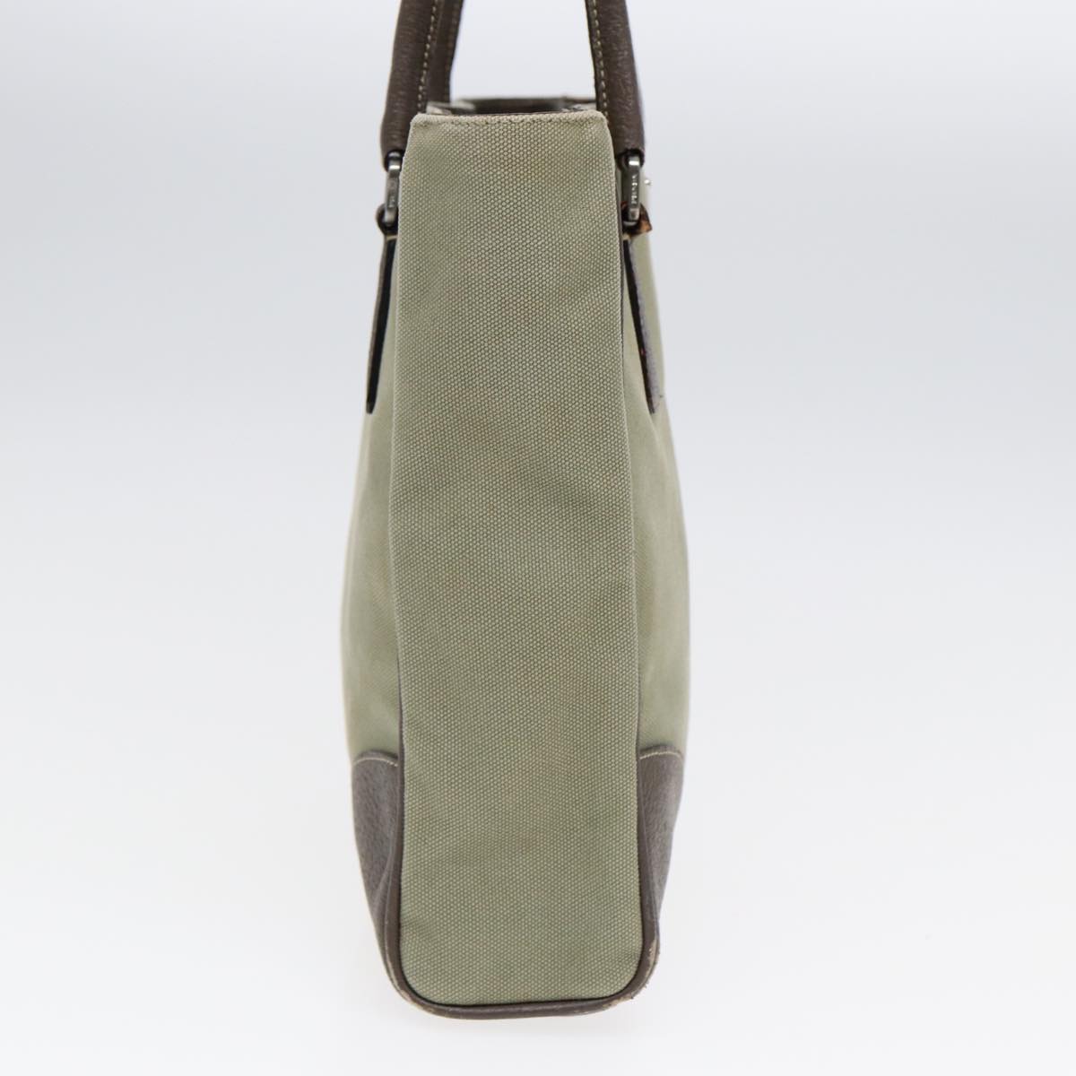 Prada Hand Bag Khaki Auth Canvas Travel Bag