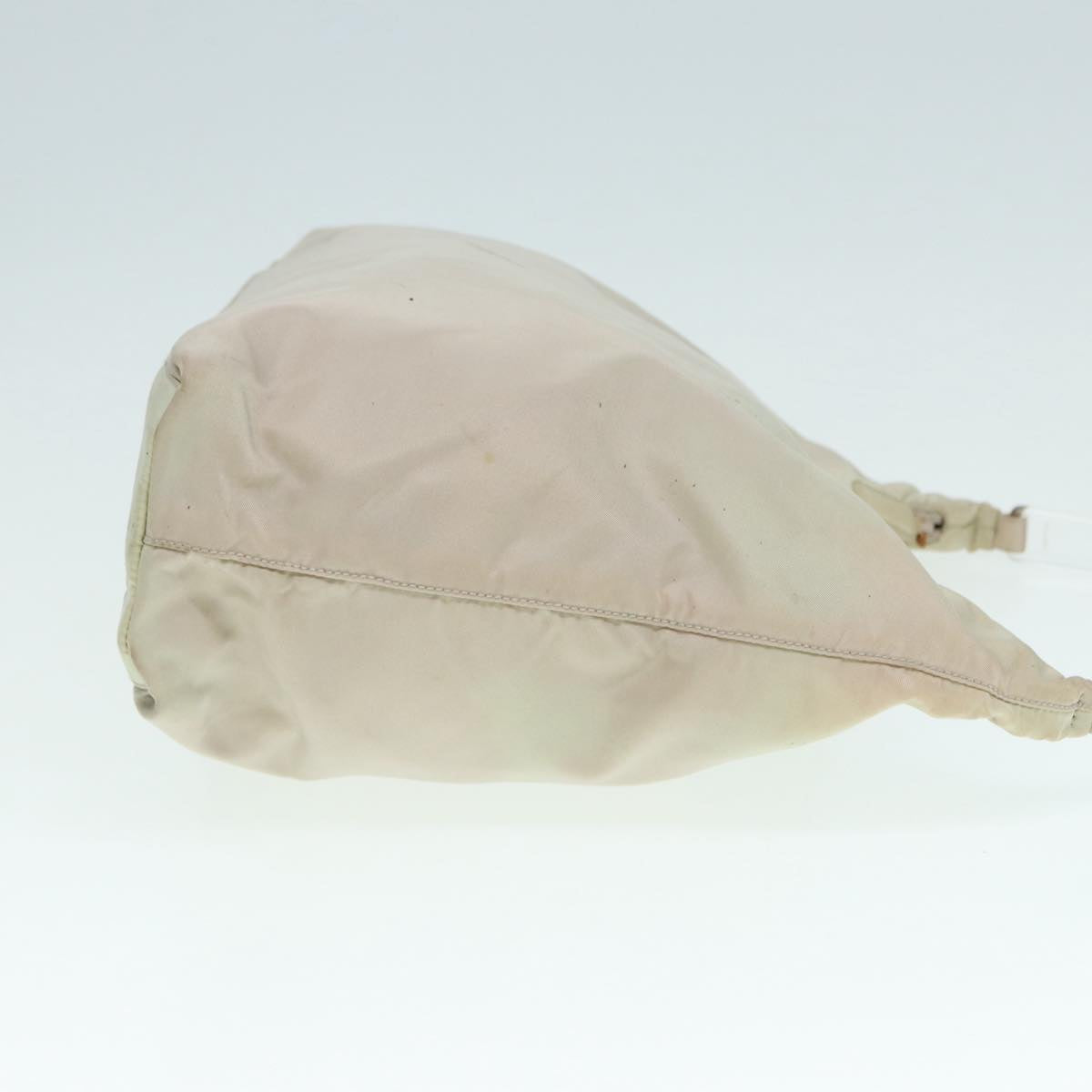 Prada Hand Bag Auth Nylon Beige Travel Bag
