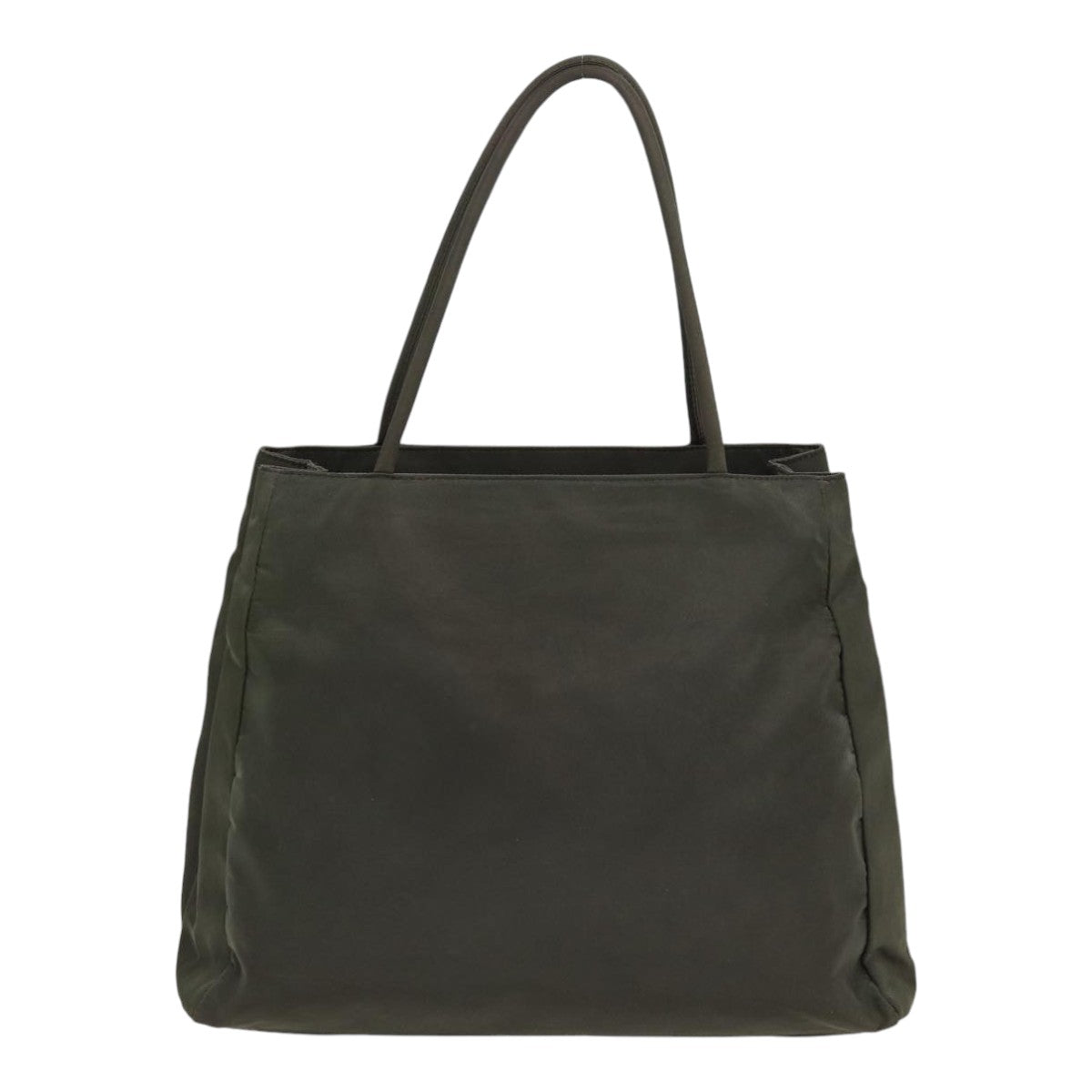 Prada Tote Bag Khaki Auth Nylon Silver Silver Auth Bs17777