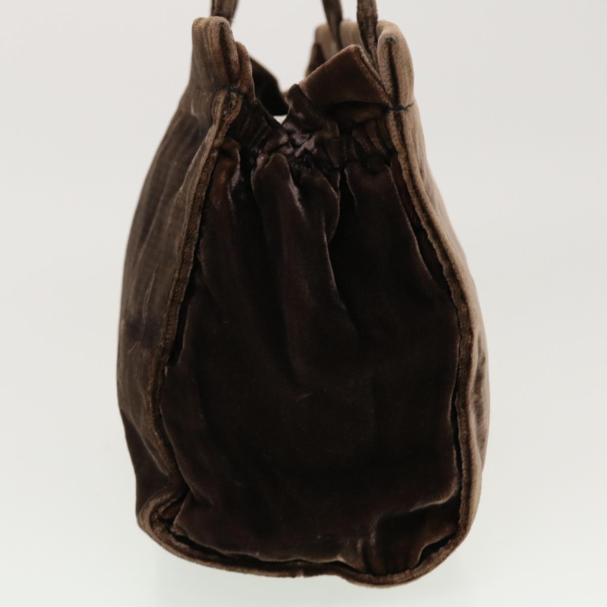 Prada Hand Bag Velor Brown Travel Bag