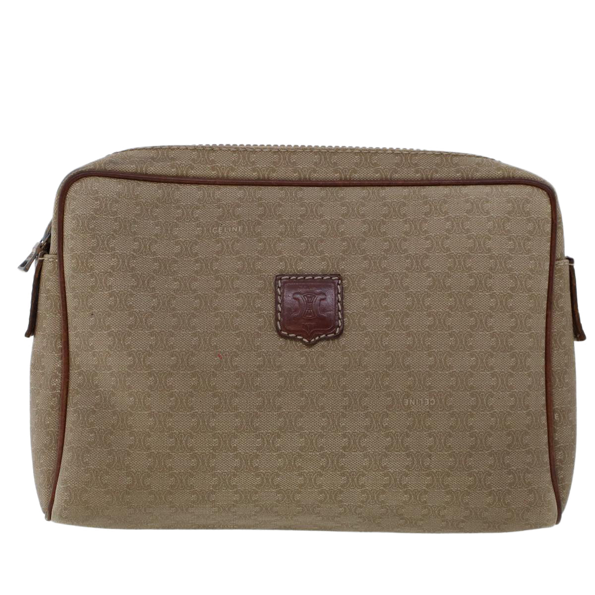Luxury Macadam Clutch Bag Pvc Set Beige Leather Canvas