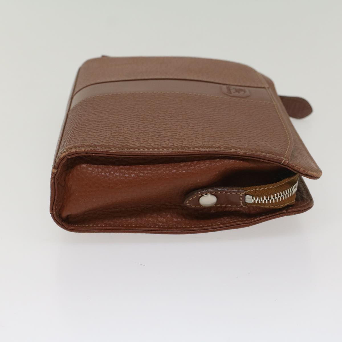 Burberry Luxury ss Clutch Bag Auth Bs8539 Leather Brown