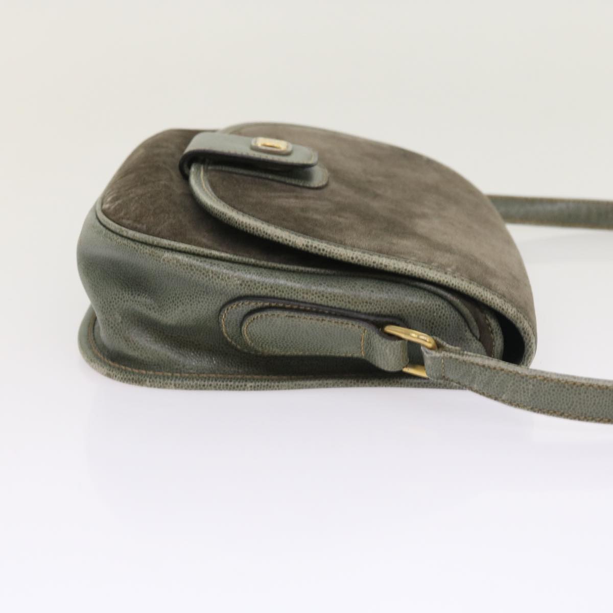 Luxury Shoulder Bag Gray Suede