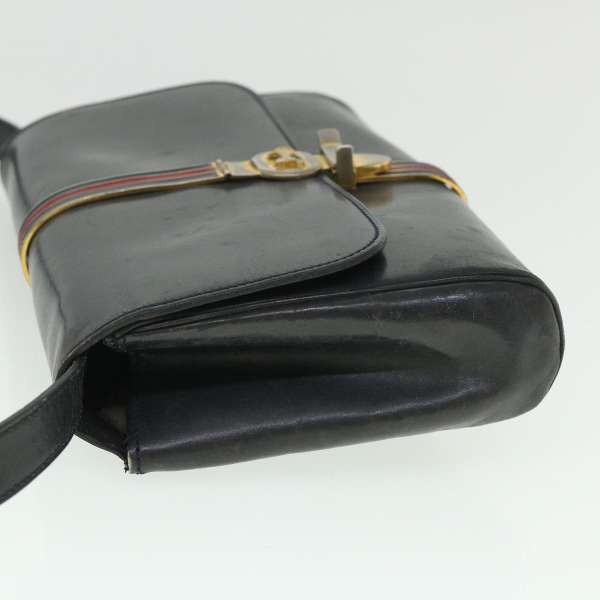 Luxury Horse Carriage Shoulder Bag Navy Leather