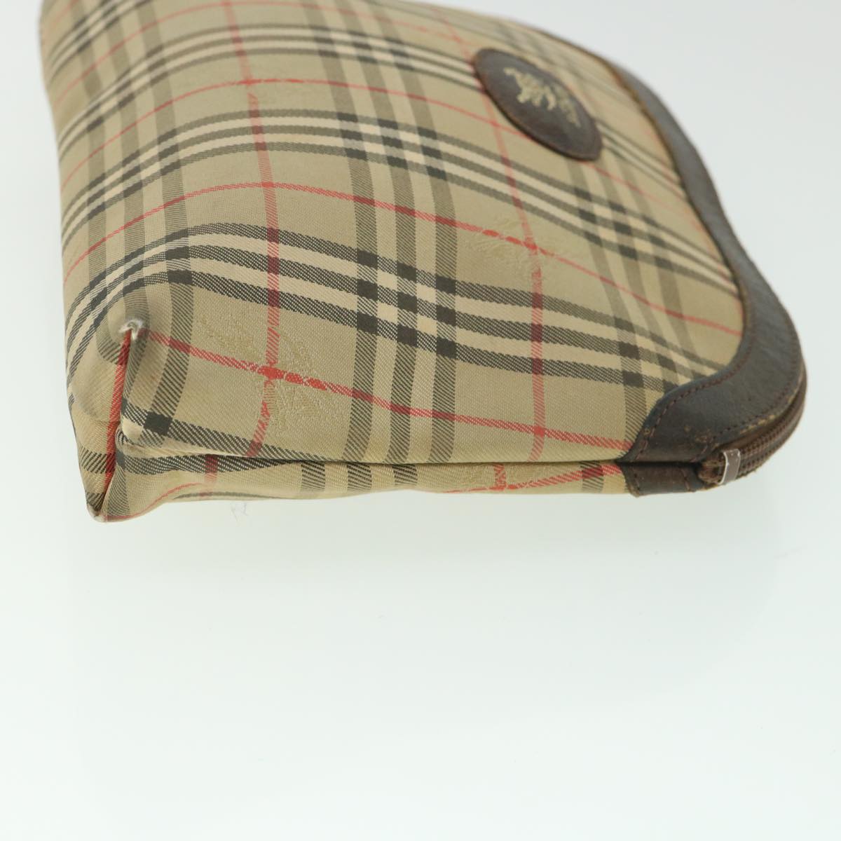 Burberry Luxury ss Nova Check Clutch Bag Auth Bs9050 Canvas Nylon Beige