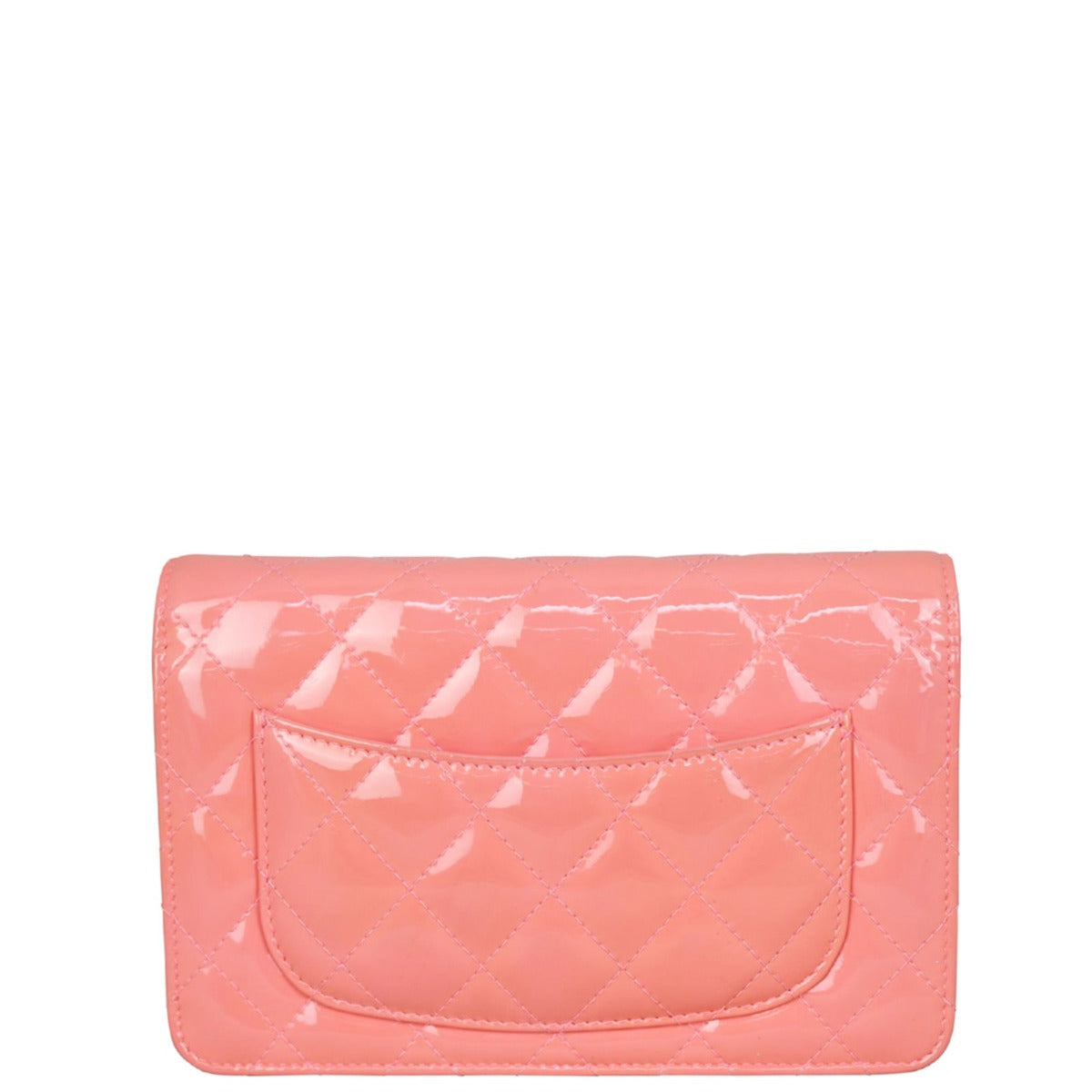 Chanel Classic Wallet on Patent Coral Handbag Pink Chain
