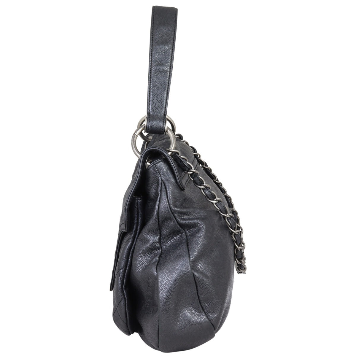 Chanel Glazed Caviar Hobo Bag Flap