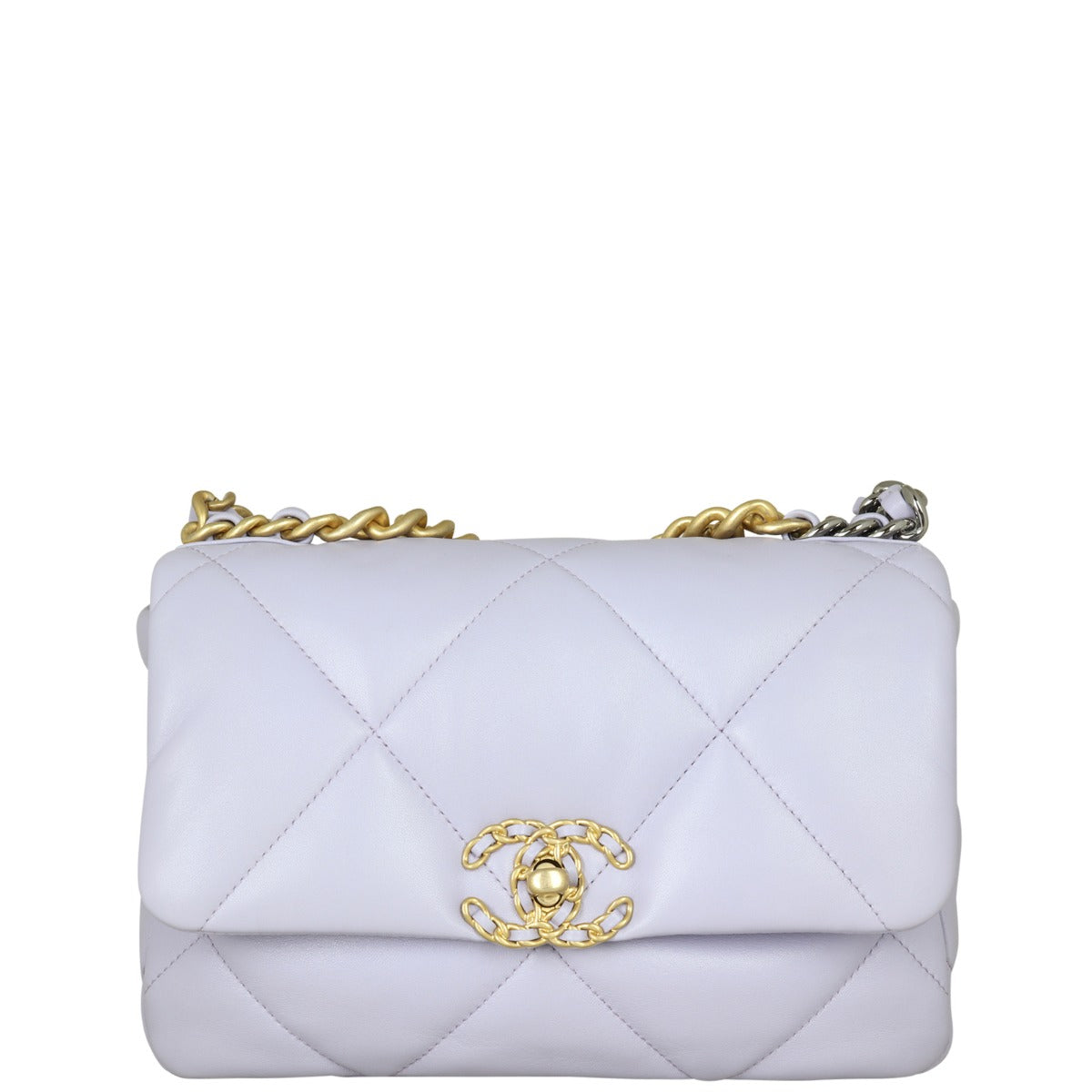 Chanel 19 Bag GHW White Medium Handbag