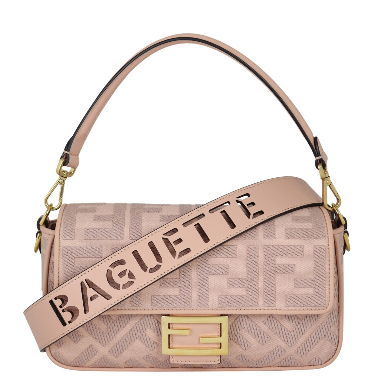 Fendi Handbag FF Baguette Bag Canvas Shoulder Bag