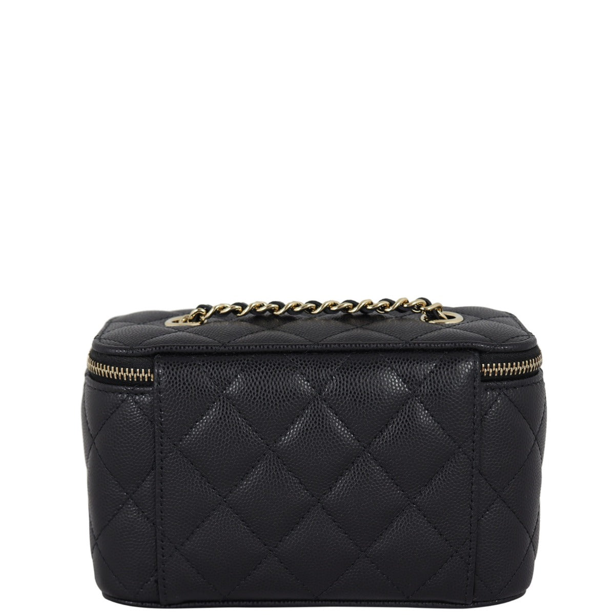 Chanel Vanity Case with Caviar Handbag Black Chain