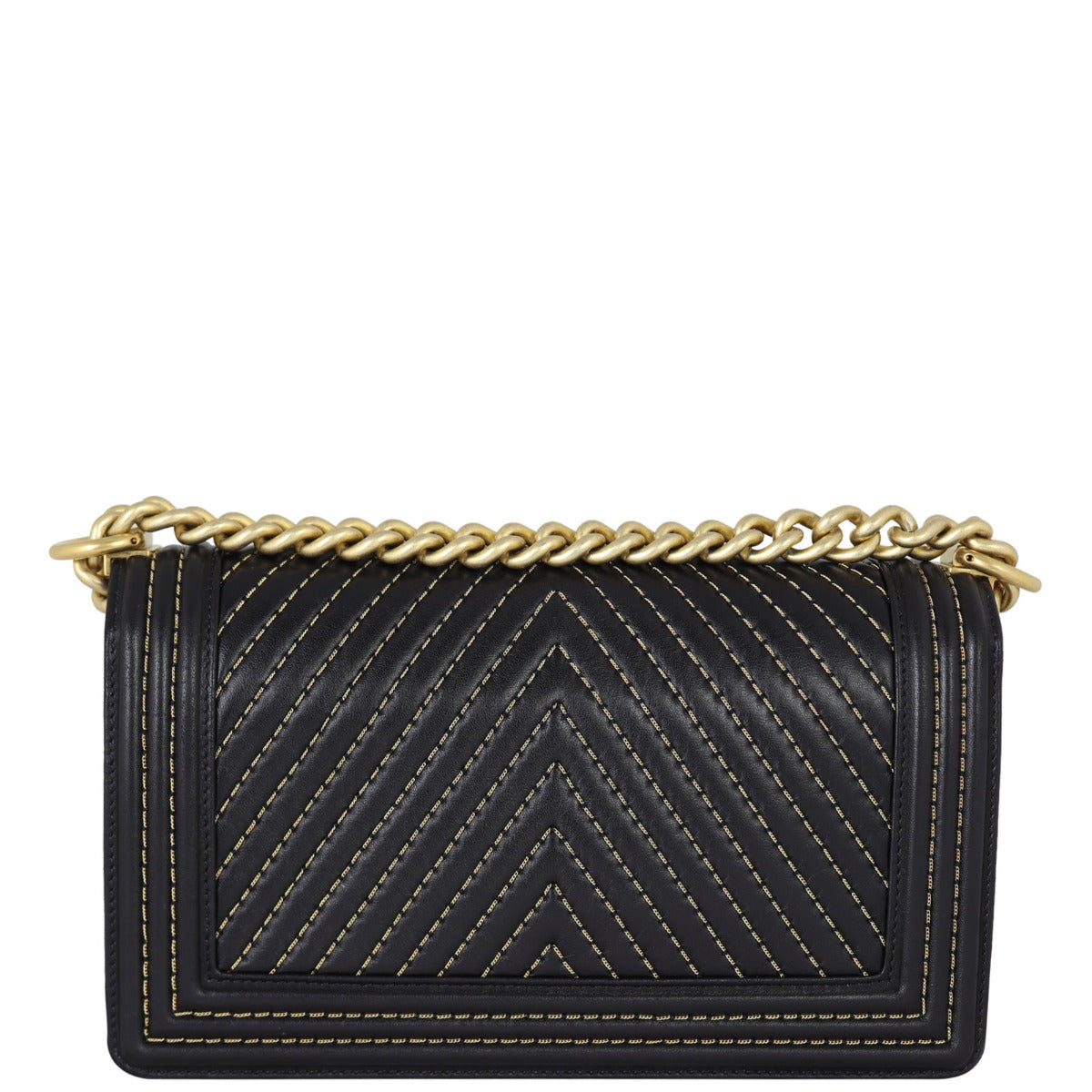 Chanel Boy Old Chevron Chains Handbag Medium