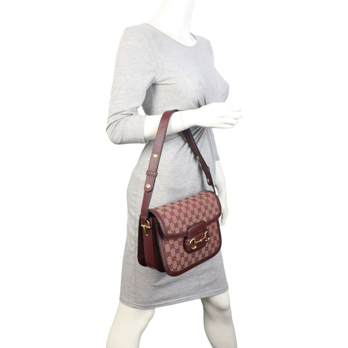 Gucci GG Canvas 1955 Horsebit Shoulder Bag