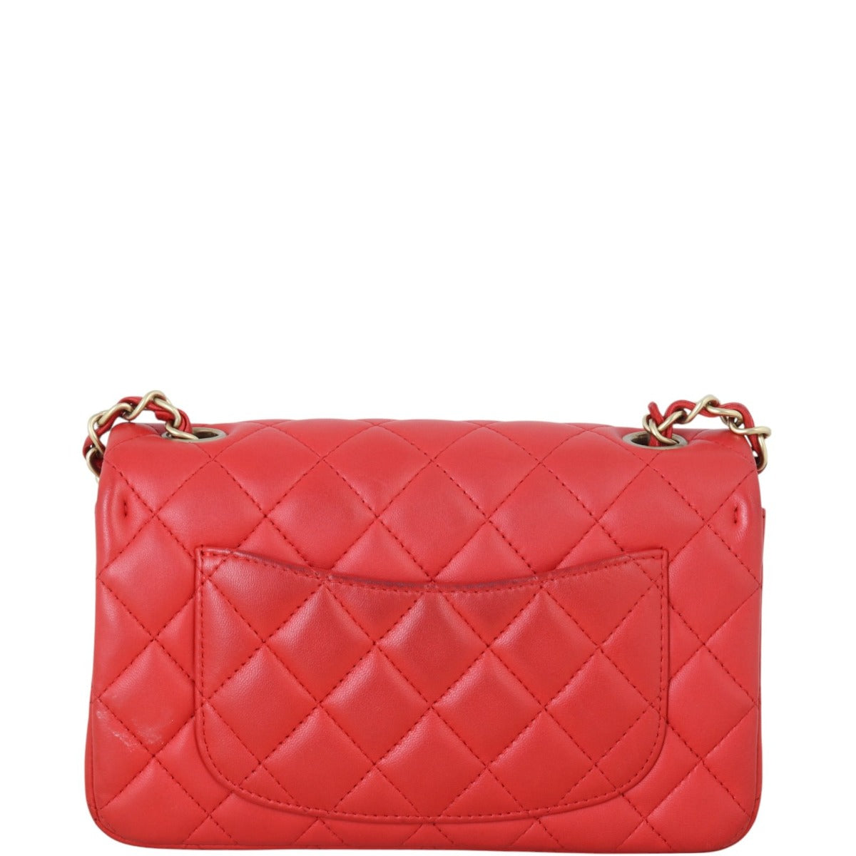 Chanel Classic Flap Rectangular Bag Lambskin Red Crossbody Bag