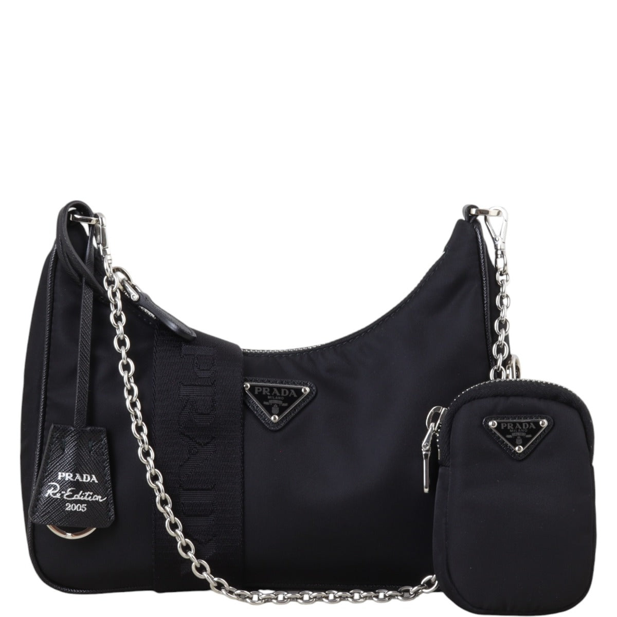 Prada Shoulder Bag Re-Edition Tessuto 2 Nylon Black