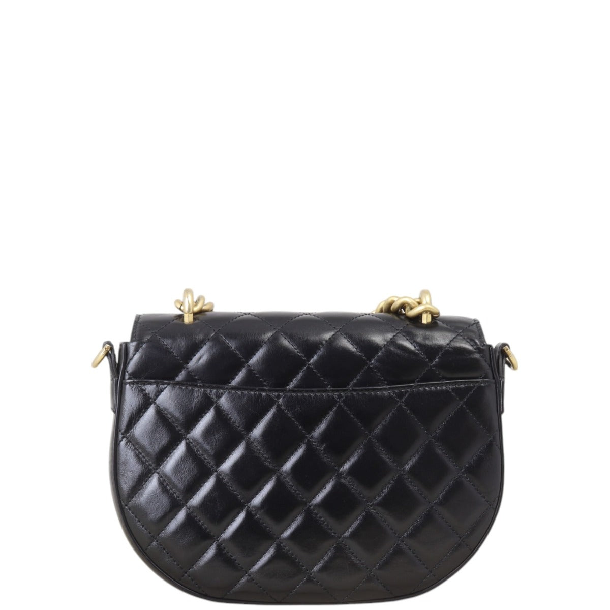 Chanel CC Handle Flap Bag Quilted Black Crossbody Bag