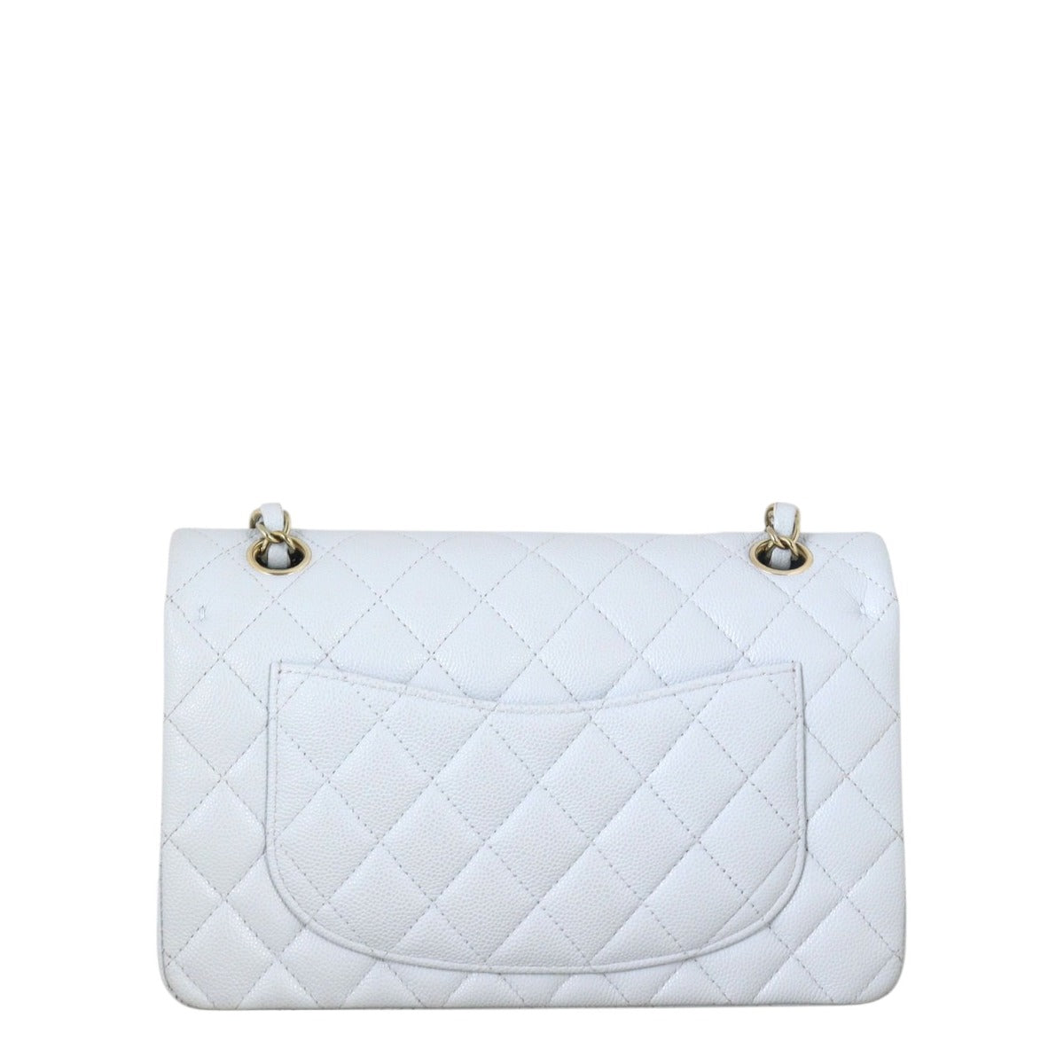 Chanel Classic Double Flap Caviar Handbag Quilted Blue Crossbody Bag