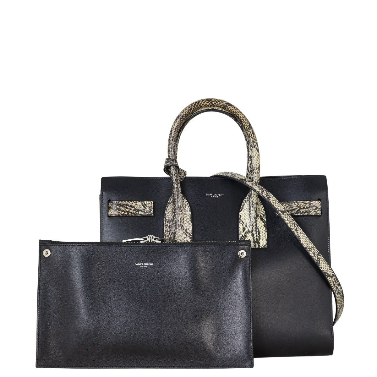 YSL Saint Laurent Saint Laurent Sac De Jour Python Tote Small Tote Bag