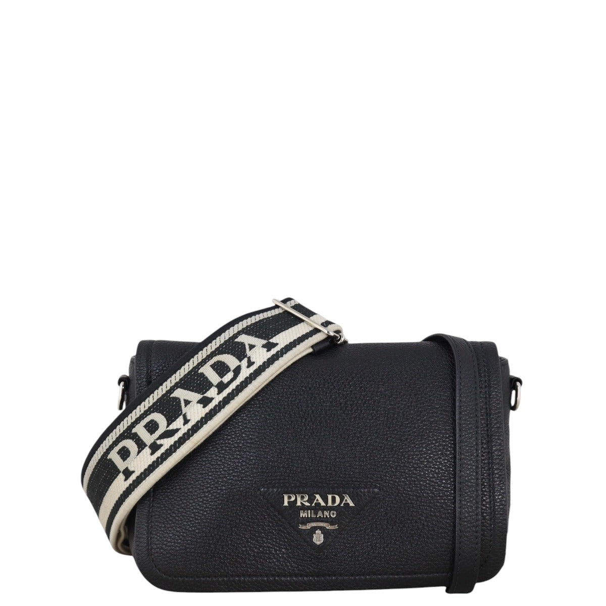 Prada Crossbody Bag Daino Soft Shoulder Bag Vitello Black
