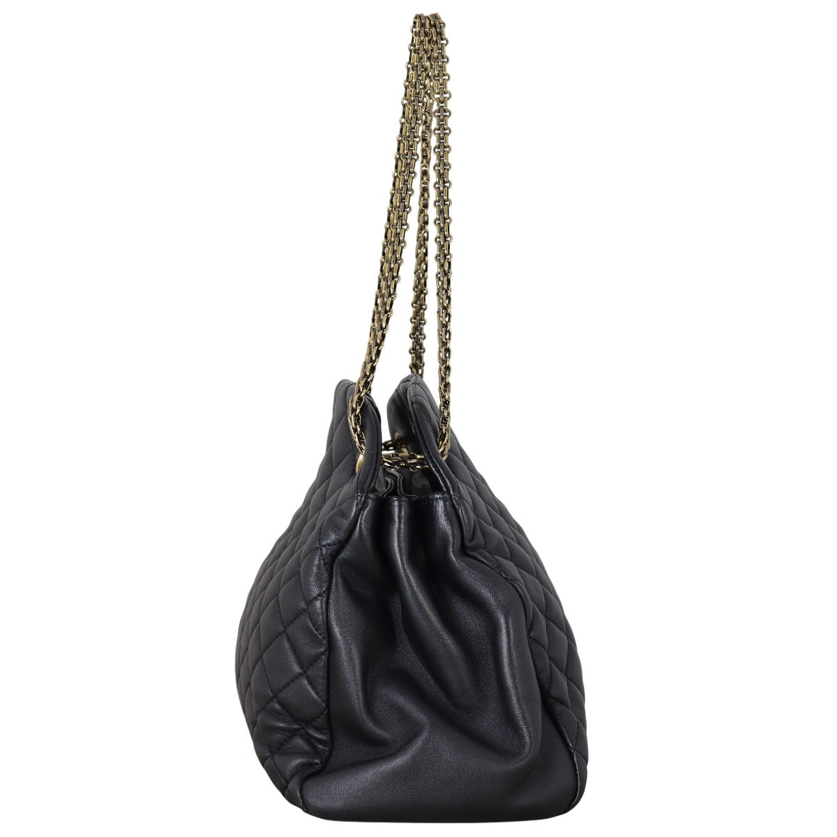 Chanel Just Mademoiselle Bowler Bag Quilted Black Shoulder Bag Large 02072025