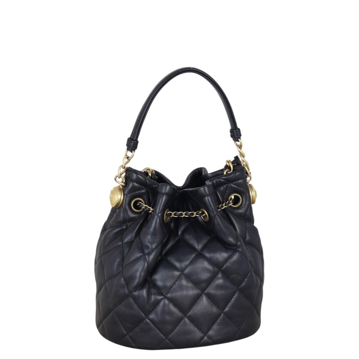 Chanel CC Drawstring Bag Quilted Black Jewelry Bag 08072025