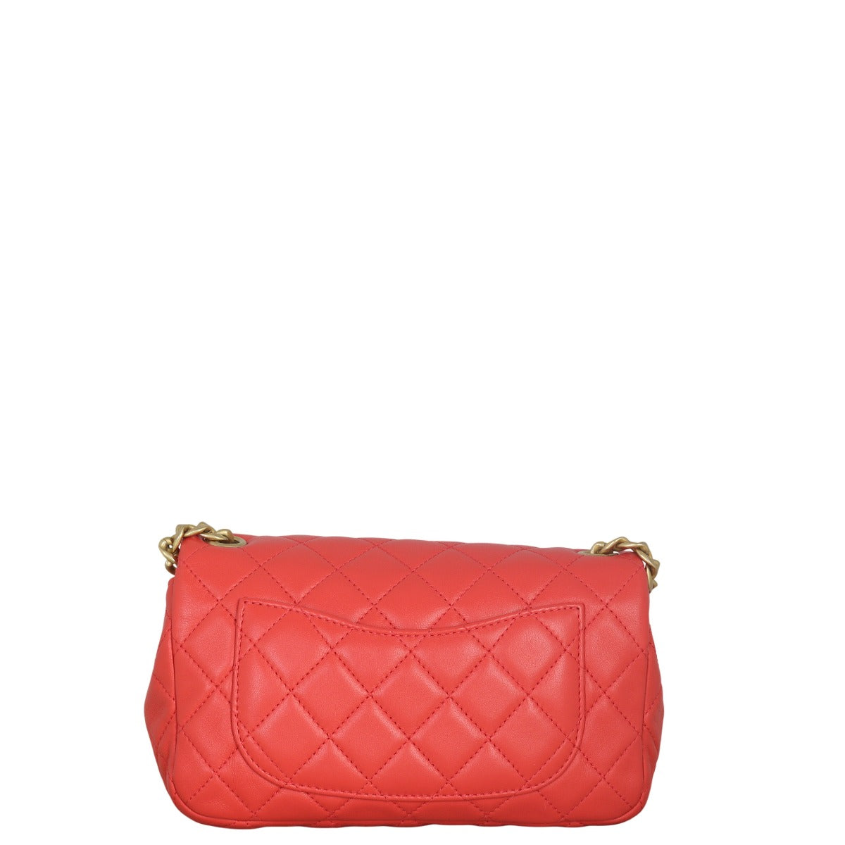 Chanel Pearl Samba Mini Rectangular Flap Bag Lambskin Quilted Red Crossbody Bag