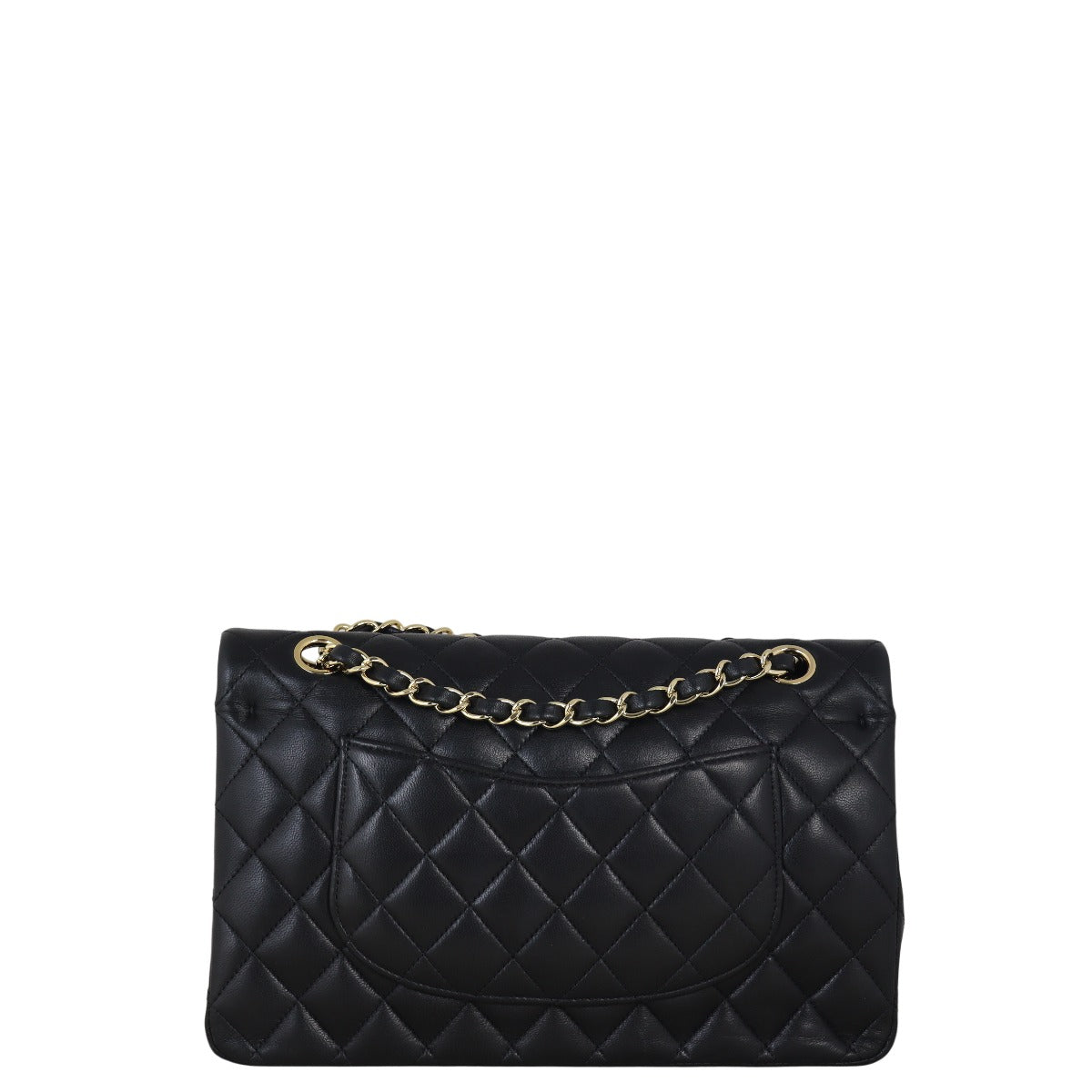 Chanel Classic Double Flap Lambskin Handbag Quilted Black Shoulder Bag Medium 20082025