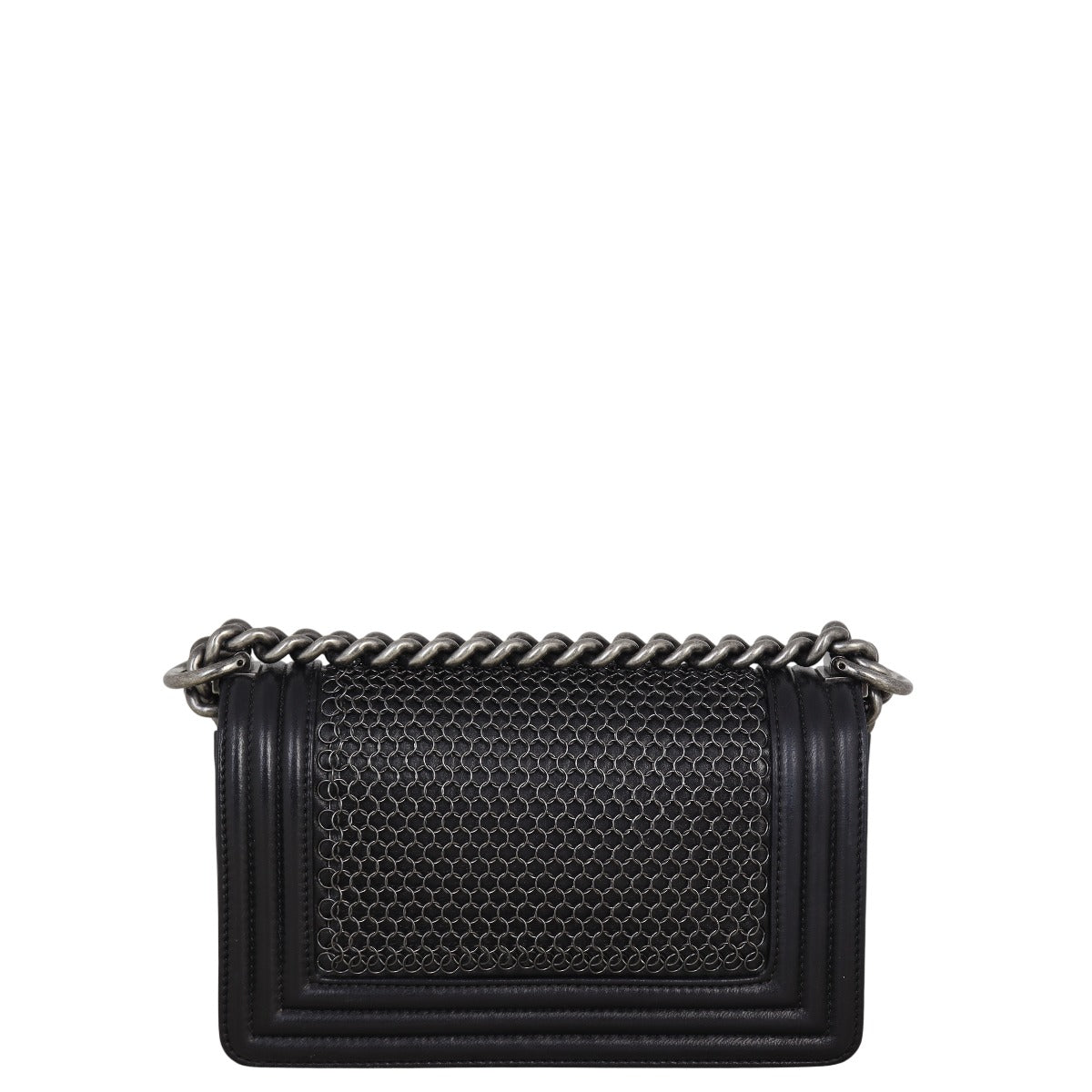 Chanel Boy Paris-Edinburgh Chainmail Handbag Black Small Crossbody Bag