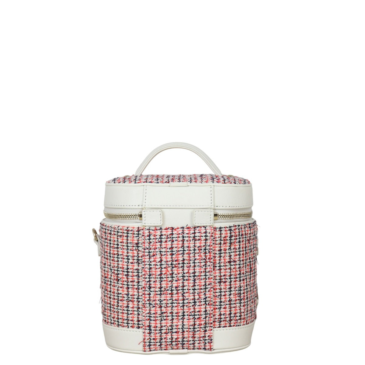 Chanel CC Tweed Vanity Case Handbag White Mini Crossbody Bag