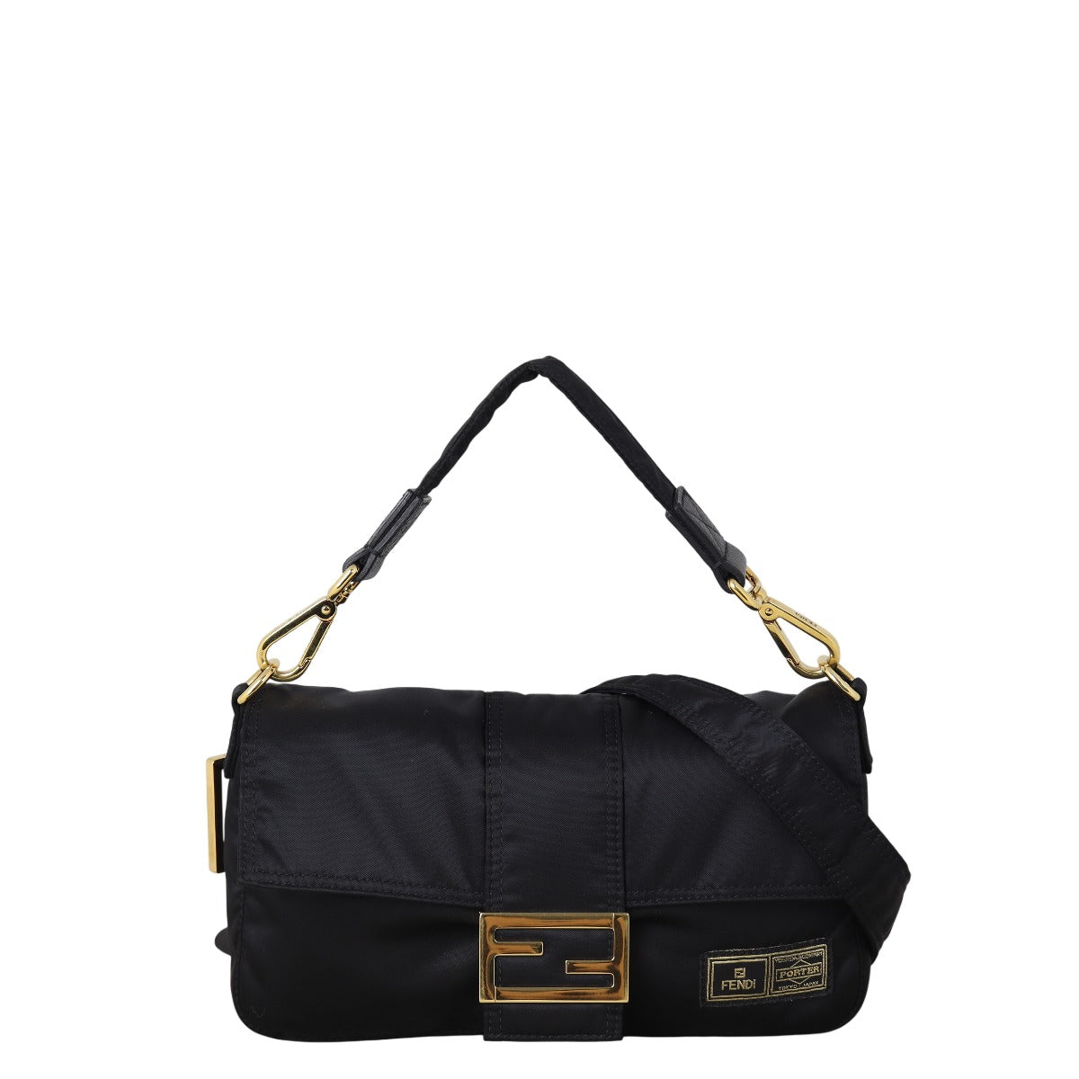 Fendi Crossbody Bag x Porter Baguette Bag Nylon Shoulder Bag