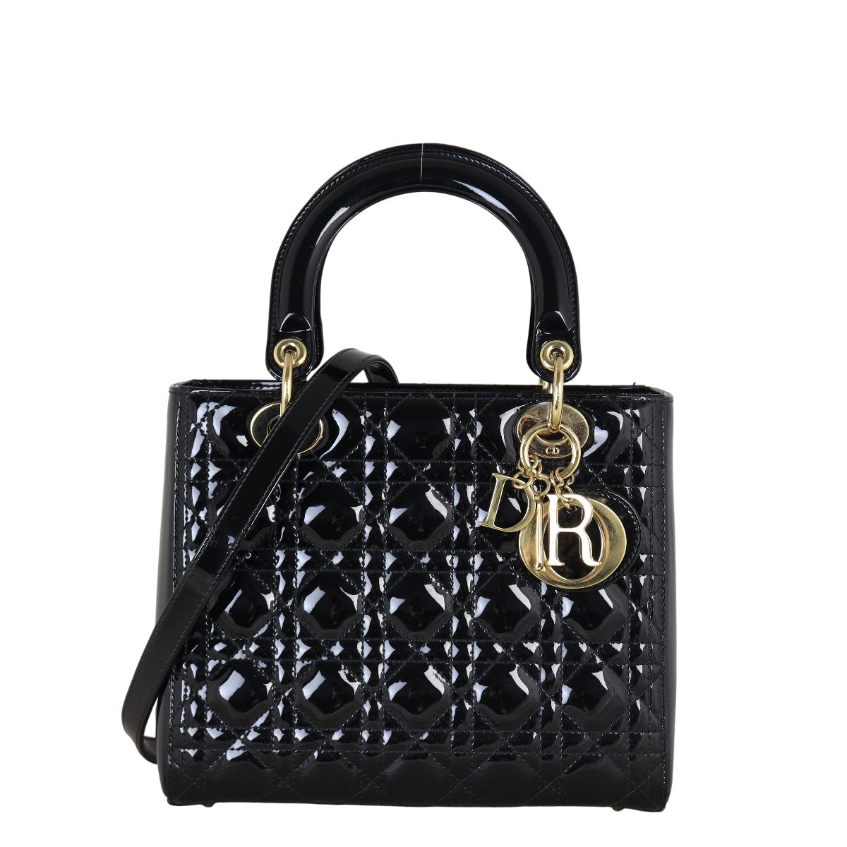 Dior Crossbody Bag Lady 18 Patent Medium Shoulder Bag