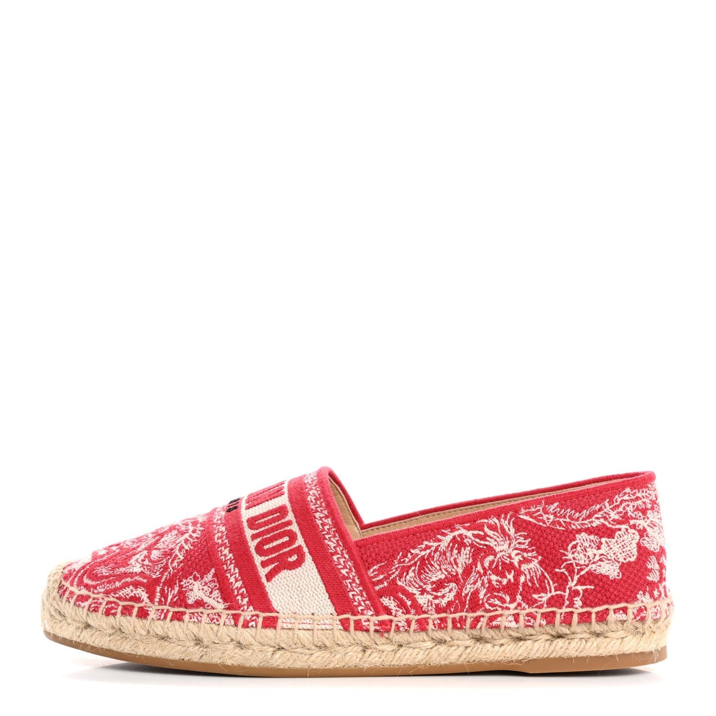 Dior Shoe Christian Toile De Jouy Granville Espadrille 38.5 Beige Embroidered Shoes