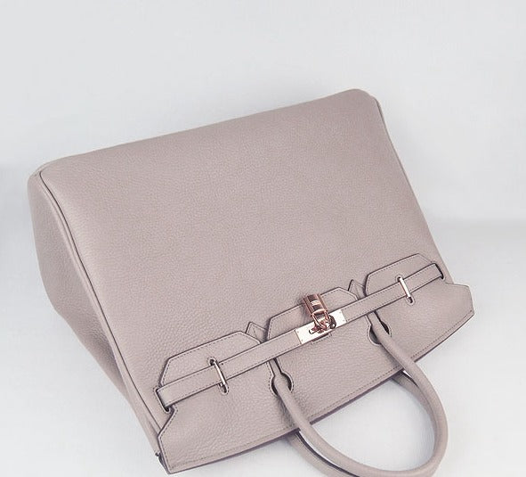 Hermes Luxury Birkin Cm Togo Handbags Grey Golden Leather Travel Bag