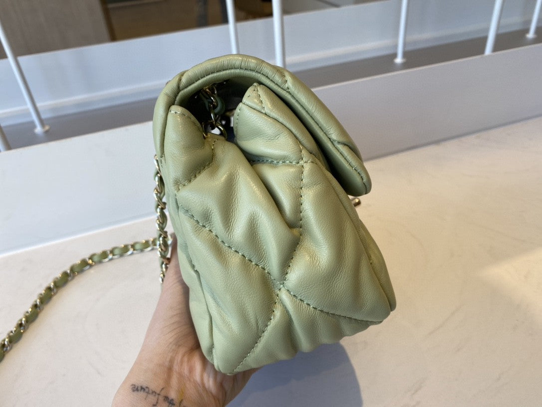 CHLSmall Hardware , ’s , Green Gold Flap Shoulder Bag