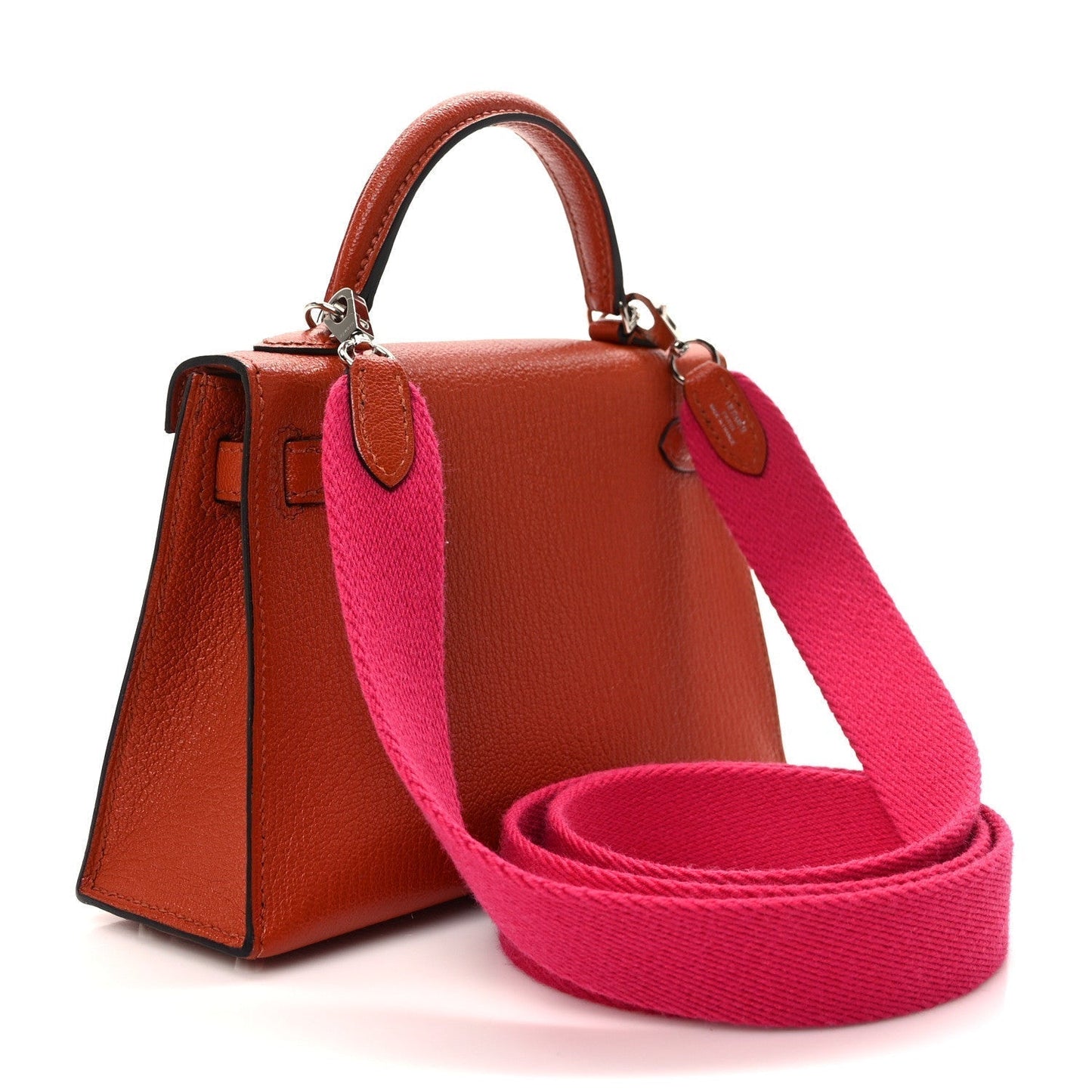 Hermes Chevre Mysore Kelly Sellier Cuivre Rose Mexico Handbag Mini Travel Bag Rose Mexico 1557035