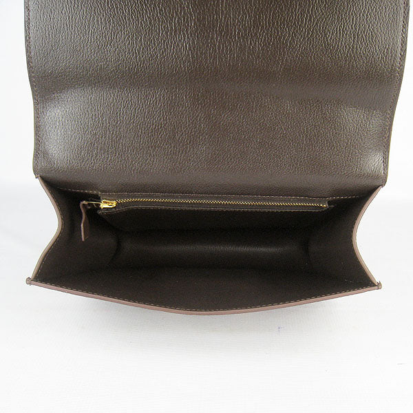 Hermes Luxury Constance Cowskin Bag H Dark Coffee Leather Gold Travel Bag