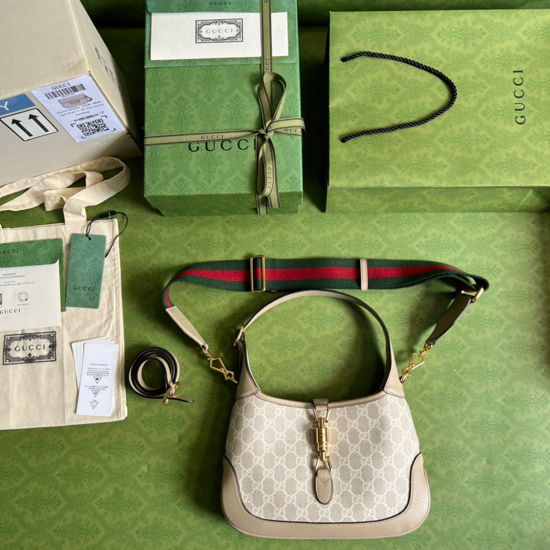 gg Jackie gg , ’s Beige Small Shoulder Bag