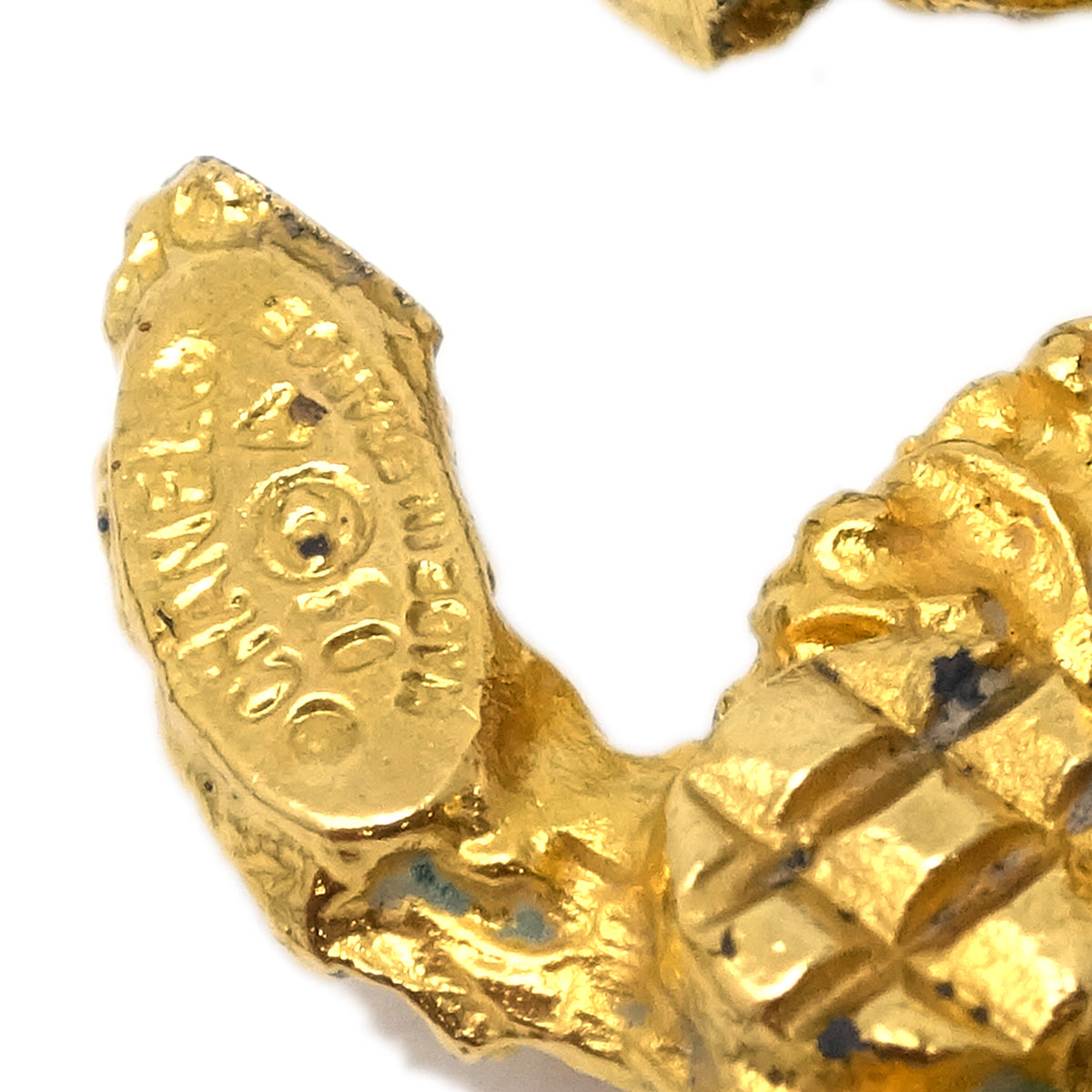 Chanel CC Earrings Clip-On Gold 93A