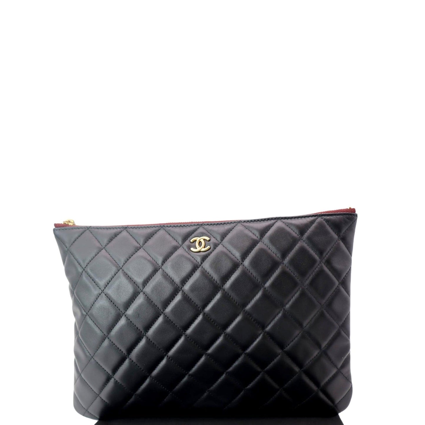 Chanel Classic O- Zip Leather Black Travel Bag