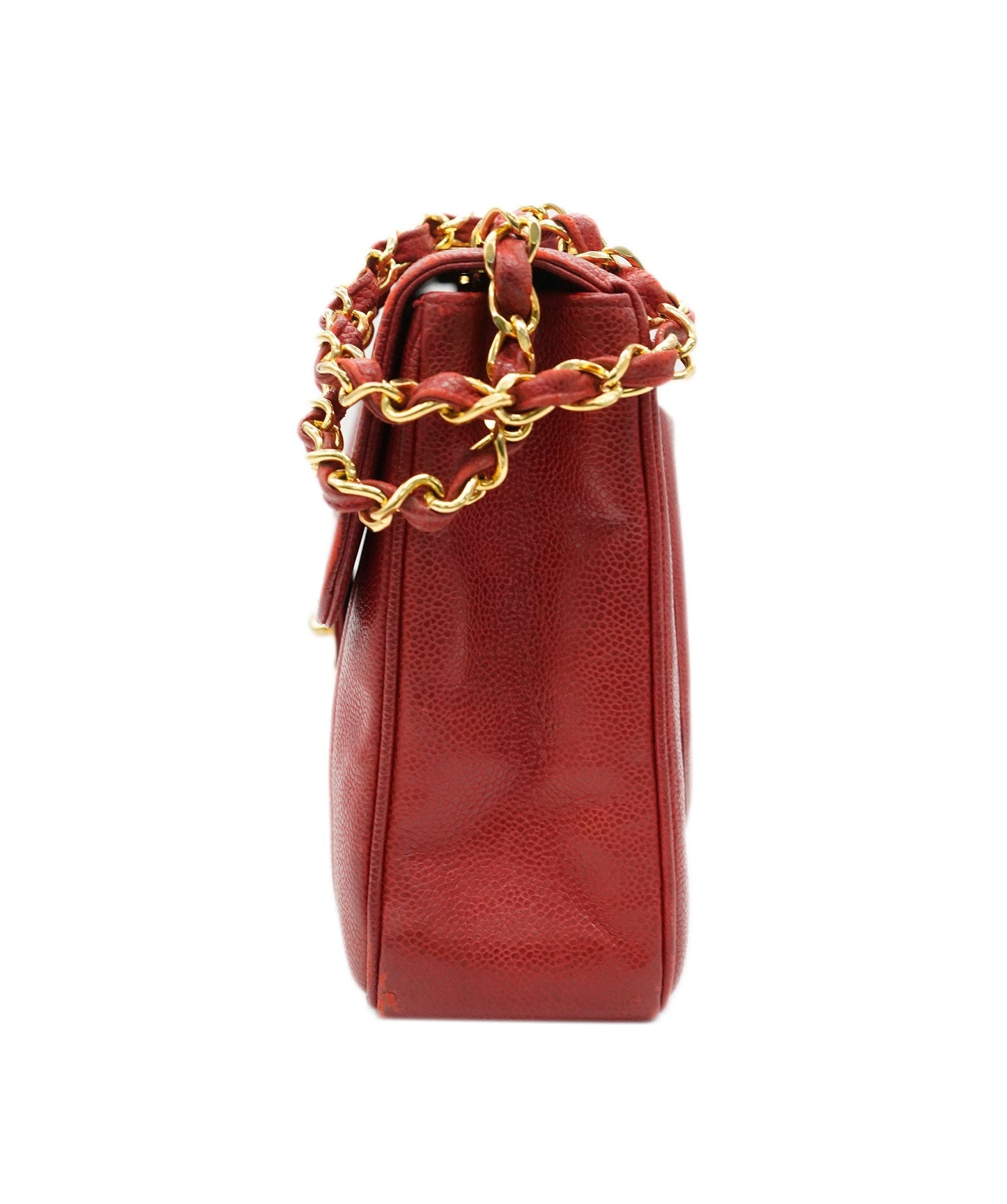 Chanel Red Jumbo Mademoiselle caviar bag - Comes with Box and Dustbag - AJC0721