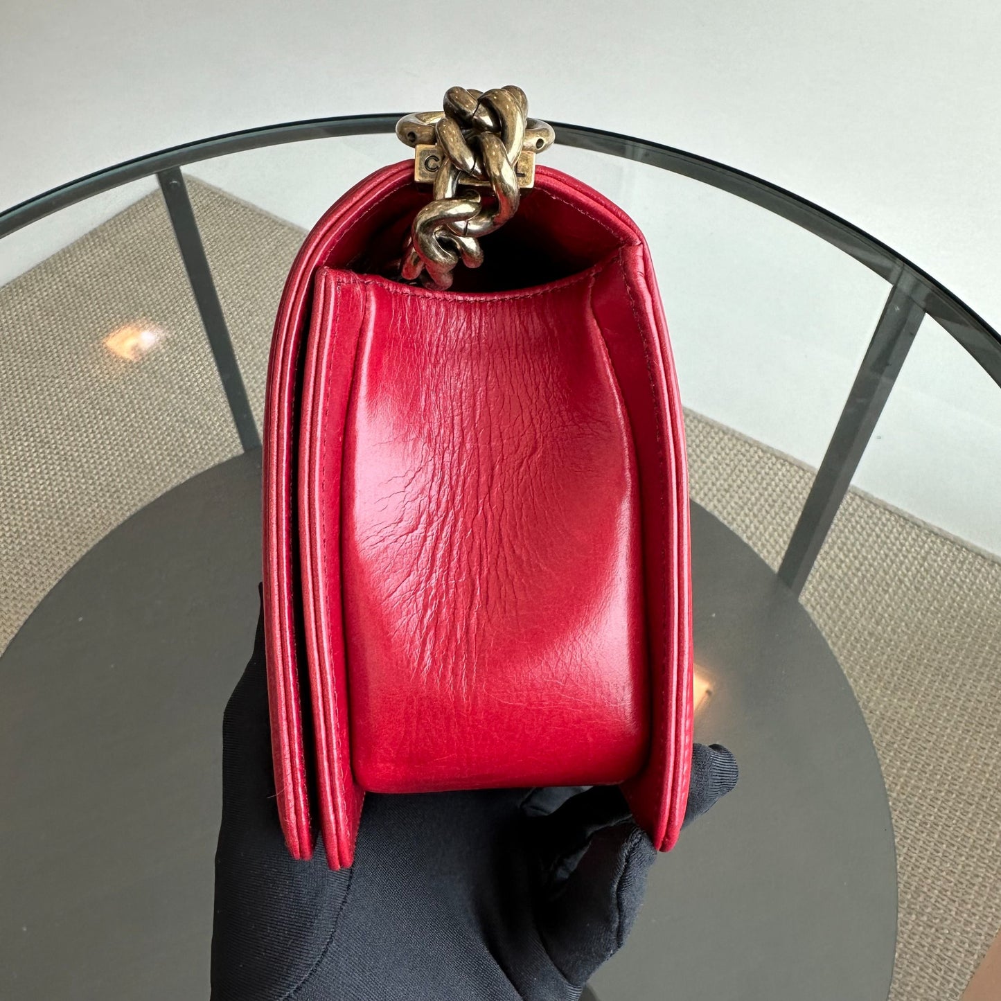 Chanel Boy Medium - 25CM Glazed Calfskin with Antique GHW No 17
