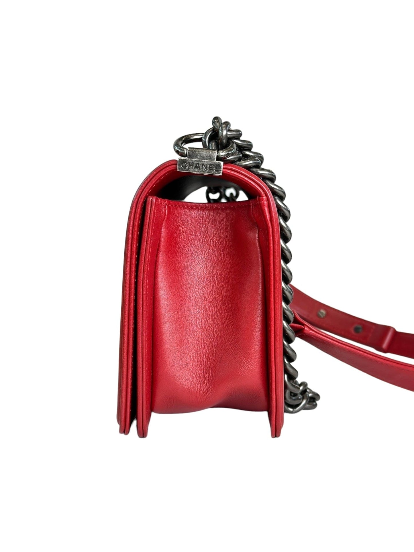 Chanel Red Medium Boy Bag