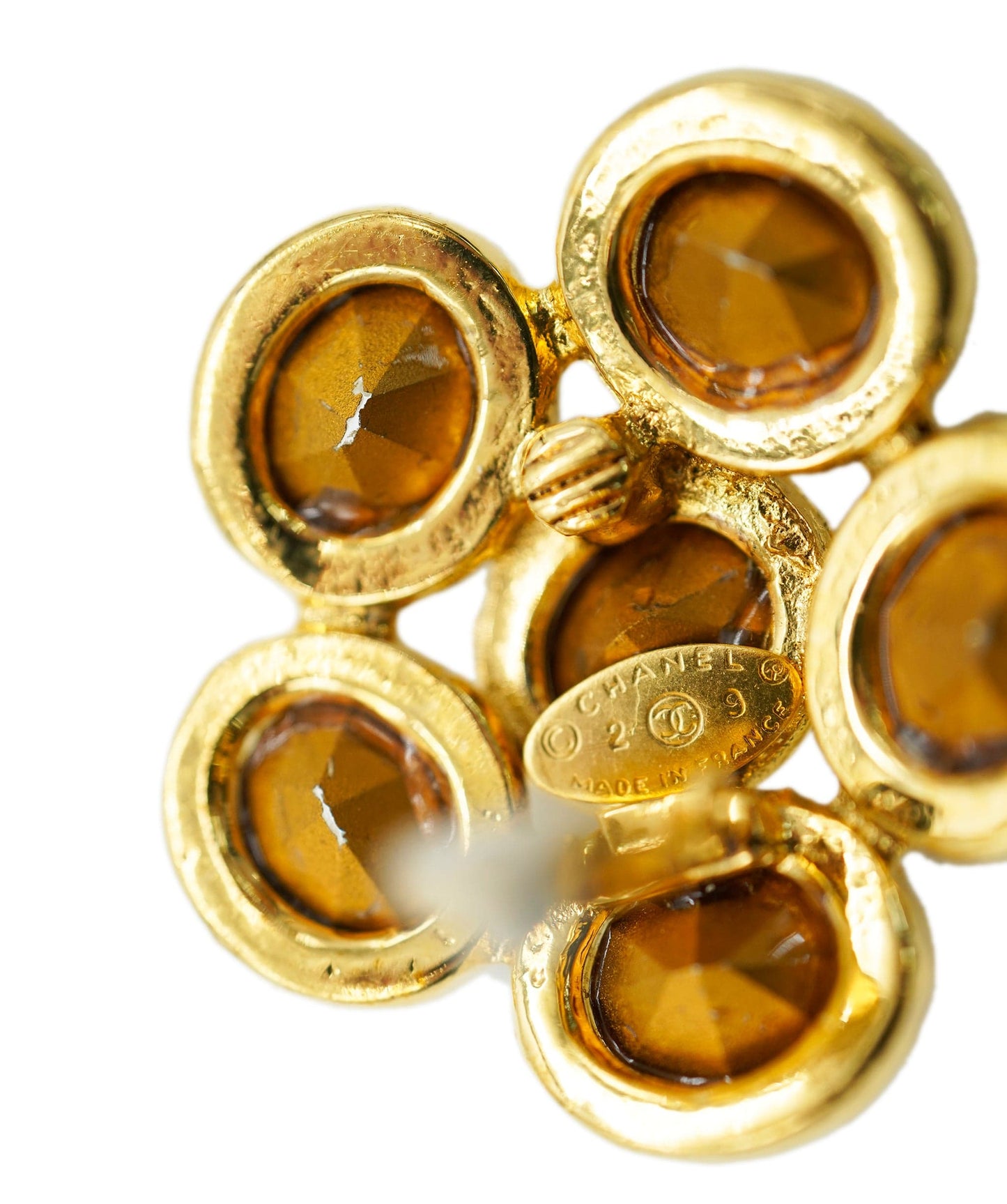 Chanel gold diamante flower earrings collection 23 - coming by itself - AJC0735